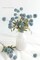 5PCS Dusty Blue Faux Silk Chrysanthemum Flowers, Artificial Mini Mum Stems with 25 Flower Heads, Slate Blue Wedding Centerpieces, DIY Floral Arrangements, Vase Fillers and Home Decor